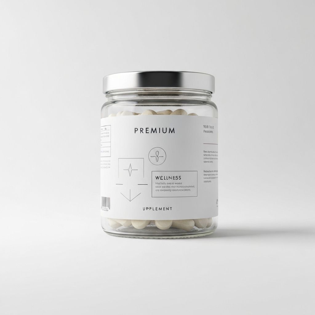 Premium supplement jar with clear labeling